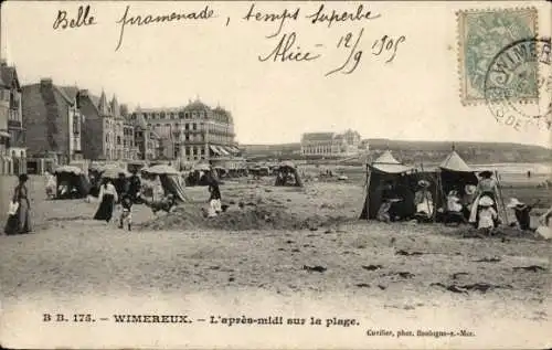 Ak Wimereux Pas de Calais, Strand