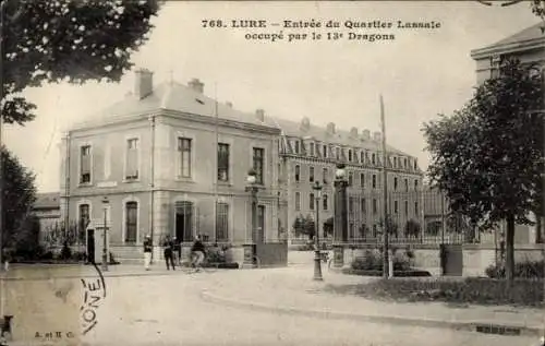 Ak Lure Haute Saône, Entree du Quartier Lassale occupe par le 13e Dragons