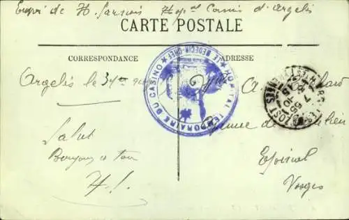 Ak Argelès Gazost Hautes Pyrénées, Kirche, Platz