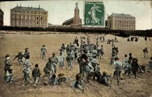 Ak Berck Plage Pas de Calais, Hopital Maritime, Kinder