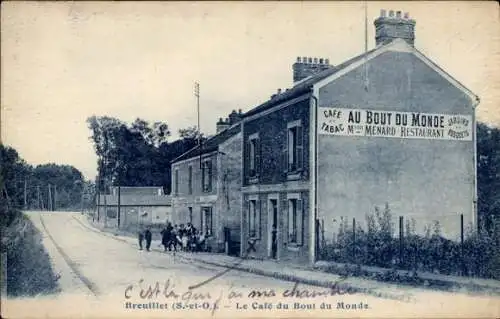 Ak Breuillet Essonne, Le Cafe du Bout du Monde