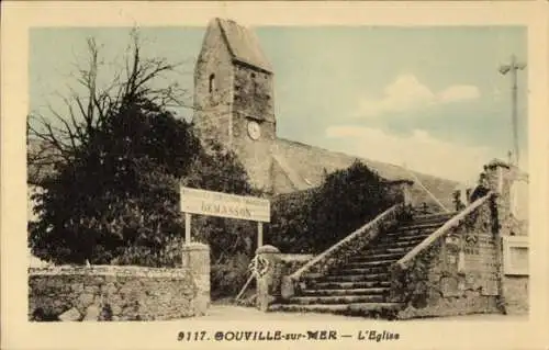Ak Gouville sur Mer Manche, Kirche
