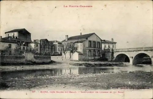 Ak Mane Haute Garonne, pres Salies-du-Salat, Confluent de l'Arras et du Salat