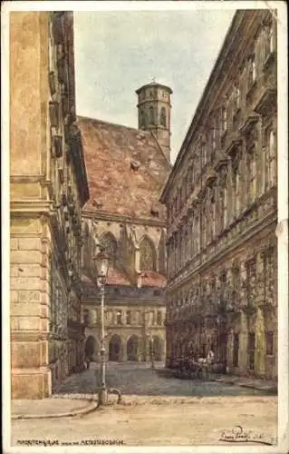 Ak Wien 1 Innere Stadt, Minoritenkirche, Metastasiogasse