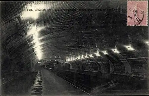 Ak Paris III Tempel, Metropolitan, U-Bahnstation