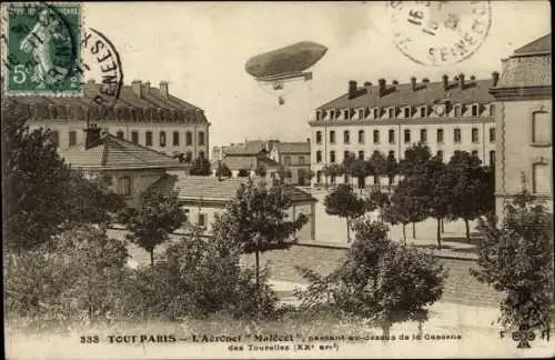 Ak Paris XX, Caserne des Tourelles, Panoramaaussicht