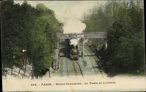 Ak Paris XIX. Buttes Chaumont, The Belt Train