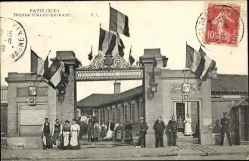 Ak Paris XIX. Buttes Chaumont, Claude Bernard Hospital
