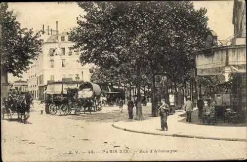 Ak Paris XIX. Buttes Chaumont, Rue de Allemand