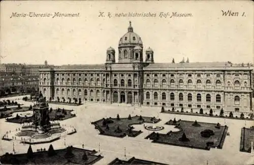 Ak Wien 1 Innere Stadt, Maria-Theresia-Monument, K.k. naturhistorisches Hof-Museum