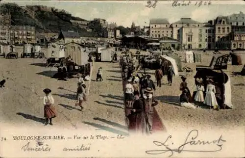 Ak Boulogne sur Mer Pas de Calais, Strand