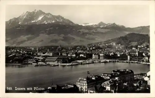 Ak Luzern Stadt Schweiz, Panorama, Pilatus