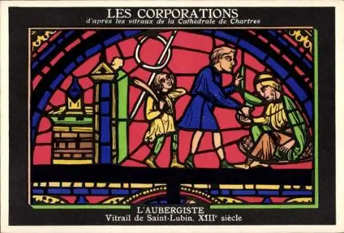 Ak Chartres Eure et Loir, The Corporations, The Innkeeper, Saint-Lubin-Buntglasfenster