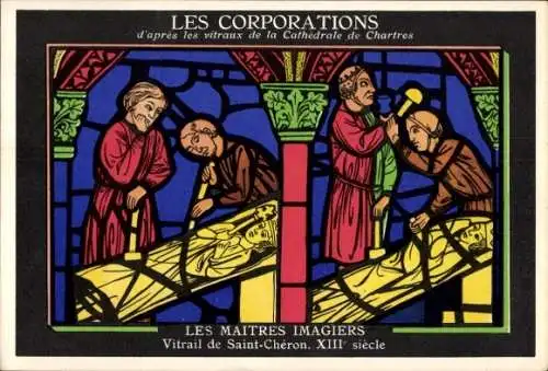 Ak Chartres Eure et Loir, The Corporations, The Master Image Makers, Saint-Cheron-Buntglasfenster