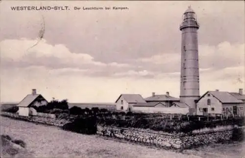 Ak Westerland auf Sylt, Leuchtturm bei Kampen