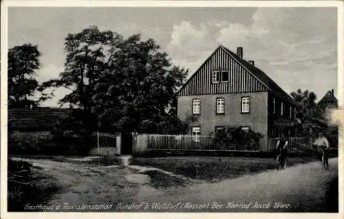 Ak Mörfelden Walldorf in Hessen, Gasthaus Gundhof, Außenansicht
