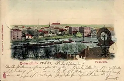 Ak Ostseebad Eckernförde, Panorama