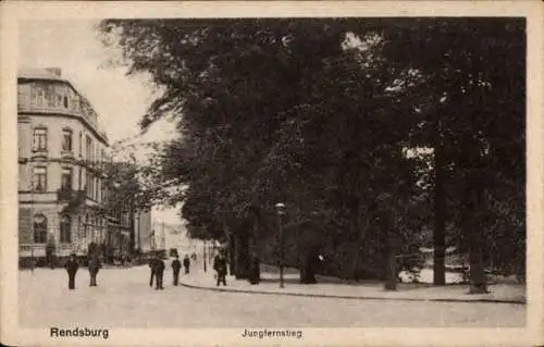 Ak Rendsburg in Schleswig Holstein, Jungfernstieg