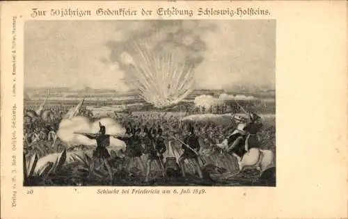 Ak Schlacht bei Friedericia 6. Juli 1849, 50-jährige Gedenkfeier der Erhebung Schleswig Holsteins