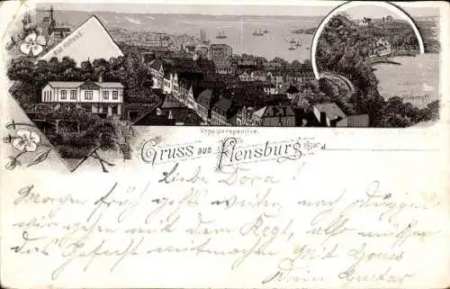 Litho Flensburg in Schleswig Holstein, Panorama, Bad Kollund, Süderhaff