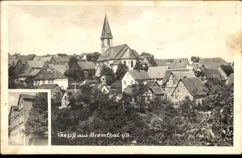 Ak Bremthal Eppstein im Taunus, Teilansicht, Kirche, Fachwerkhäuser