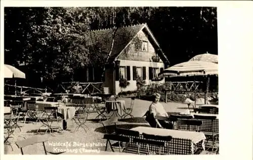 Foto Ak Kronberg im Taunus, Waldcafé Bürgelstollen, Terrasse
