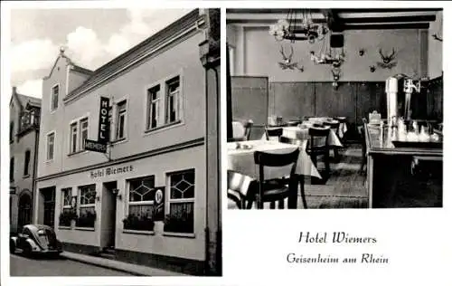 Ak Geisenheim am Rhein Hessen, Hotel Wiemers, Gastraum