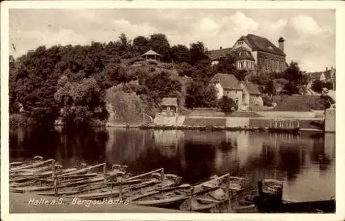 Ak Halle an der Saale, Bergschenke, Boote