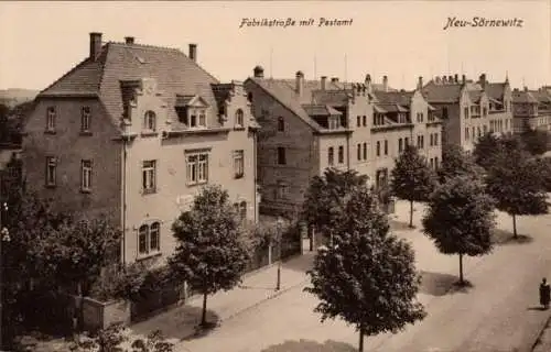 Ak Neusörnewitz Coswig in Sachsen, Fabrikstraße, Post