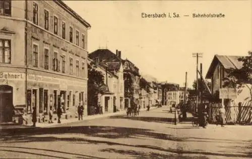 Ak Ebersbach in Sachsen Oberlausitz, Bahnhofstraße