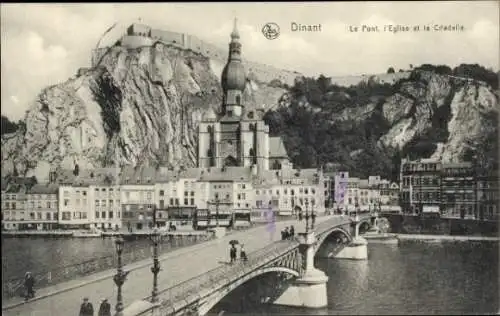 Ak Dinant Wallonien Namur, Le Pont, l'Eglise et la Citadelle