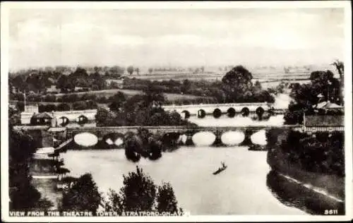 Ak Stratford upon Avon Warwickshire England, Blick vom Theaterturm