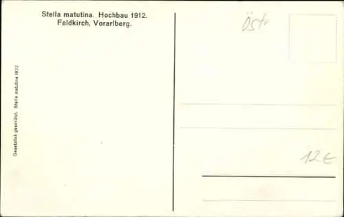 Ak Feldkirch Vorarlberg Österreich, Stella matutina, Hochbau 1912