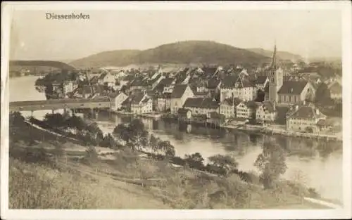 Ak Diessenhofen Kanton Thurgau, Gesamtansicht, Brücke