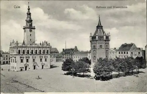 Ak Chełmno Kulm Culm Weichsel Westpreußen, Wasserturm, Rathaus