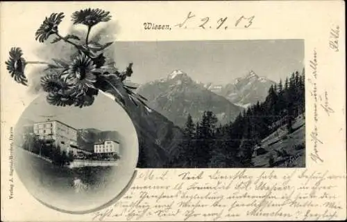 Ak Wiesen Davos Kanton Graubünden, Gesamtansicht, Hotel
