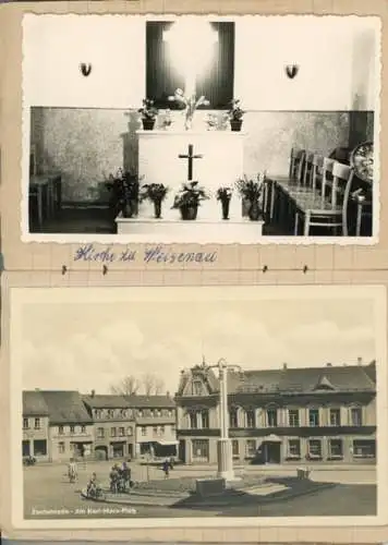 21 alte Fotos Zeulenroda in Thüringen, in ein Heft geklebt, diverse Ansichten