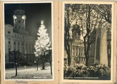 21 alte Fotos Zeulenroda in Thüringen, in ein Heft geklebt, diverse Ansichten