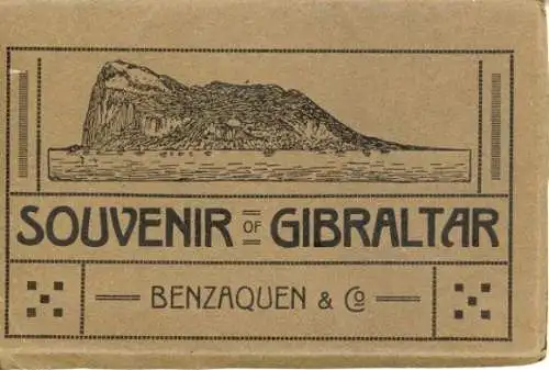 12 alte Ak Gibraltar, zusammenhängen im passenden Heft, diverse Ansichten