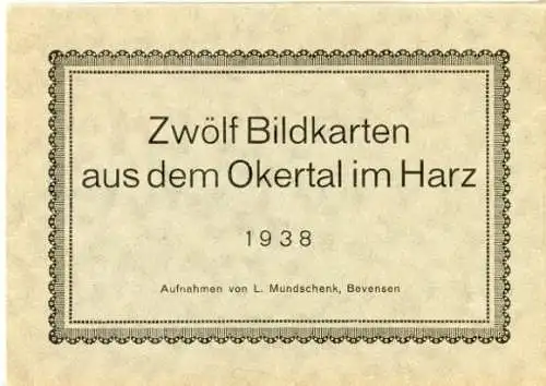 12 alte Ak Oker Goslar am Harz, Okertal von 1938, im passenden Heft, diverse Ansichten