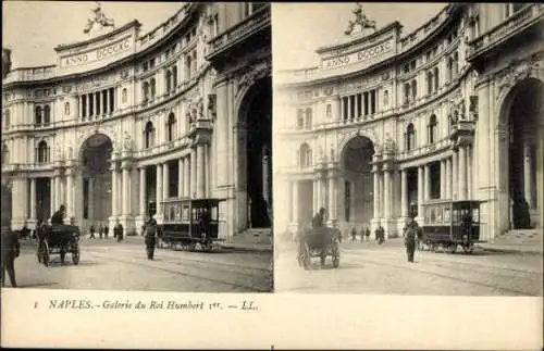 12 alte Stereo Ak Napoli Neapel Campania, diverse Ansichten