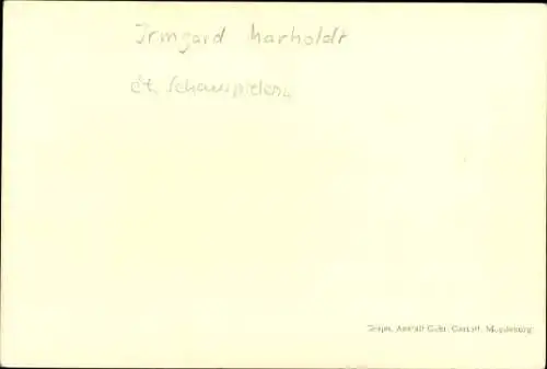 Ak Schauspielerin Irmgard Marholdt, Portrait, Autogramm