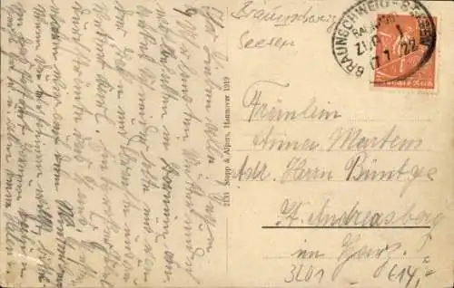 Ak Bornum Bockenem am Harz, Gesamtansicht, Bahnhof, Uralte Linde