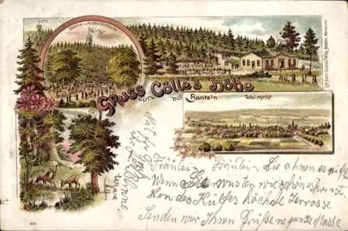 Litho Banteln Gronau an der Leine Niedersachsen, Gastwirtschaft Cölle's Höhe, Panorama, Grotte