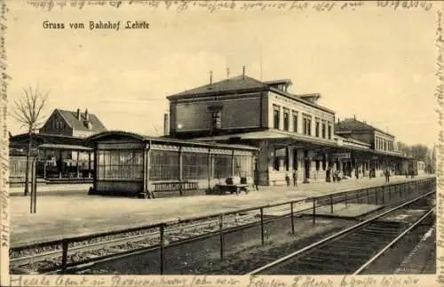 Ak Lehrte in Niedersachsen, Bahnhof Gleisseite