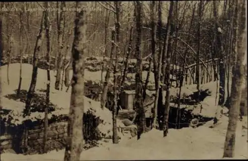 Foto Ak Galizien, Lager Nürnberg, Berichtsbefehlstelle, Winteransicht, I WK