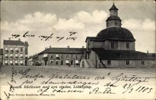 Ak Lidköping Schweden, Rathaus