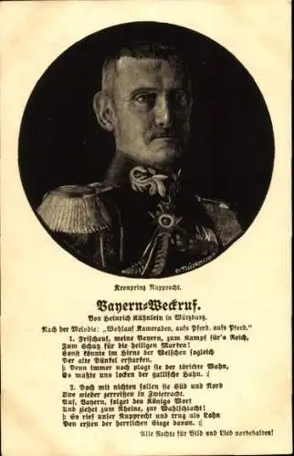 Lied Ak Kronprinz Rupprecht von Bayern, Bayern-Weckruf, Heinrich Kühnlein