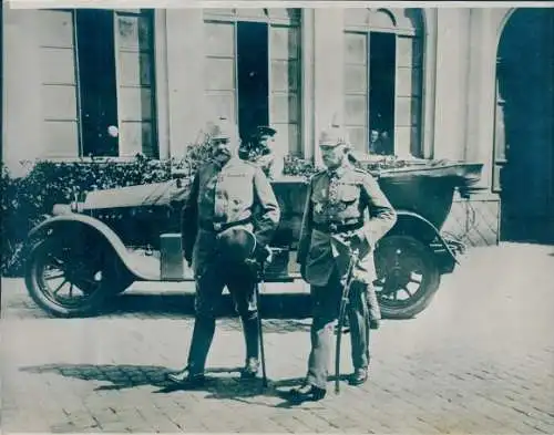 Foto Lille Flandern Antwerpen ?, Generalfeldmarschall Paul von Hindenburg, Automobil, I WK
