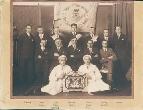 Foto Verein der Bäckergesellschaft  1899 1920, Röseler, Voss, Lange, Frank, Eden